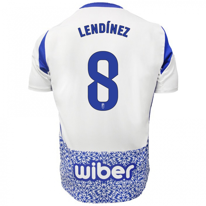 Kinder Juanma Lendínez #8 Weiß Blau Auswärtstrikot Trikot 2024/25 T-Shirt Österreich