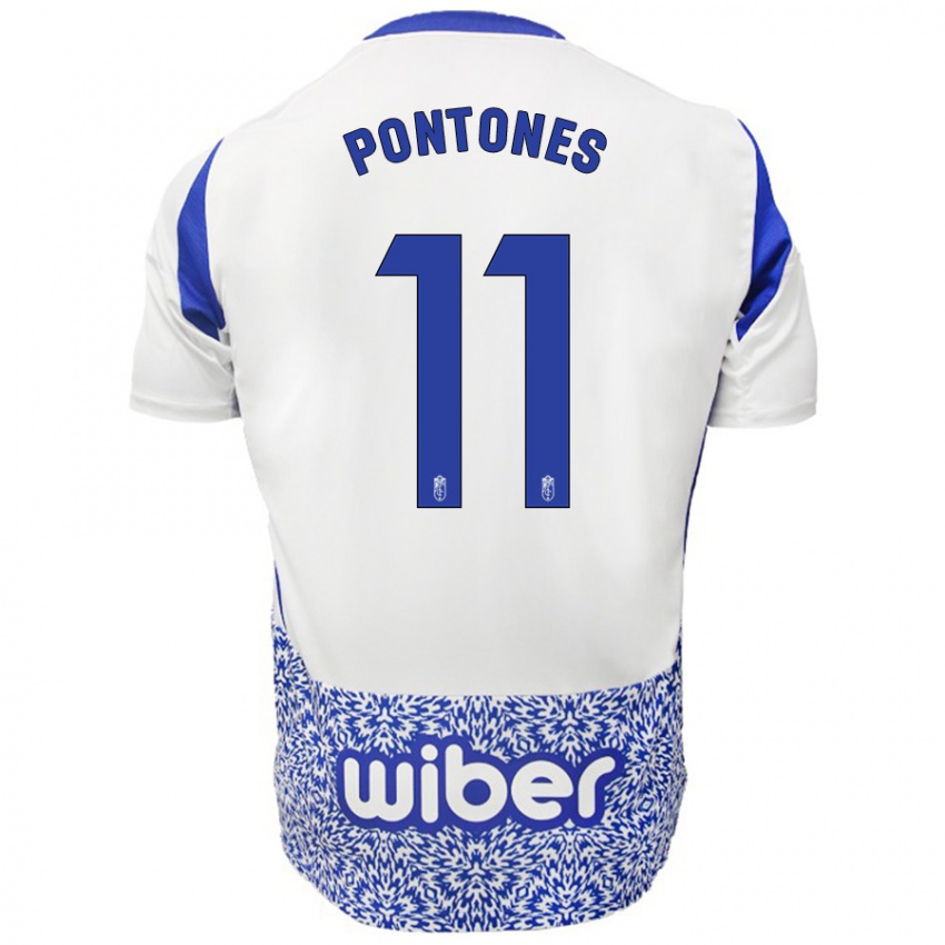 Kinder Juan Carlos Pontones #11 Weiß Blau Auswärtstrikot Trikot 2024/25 T-Shirt Österreich