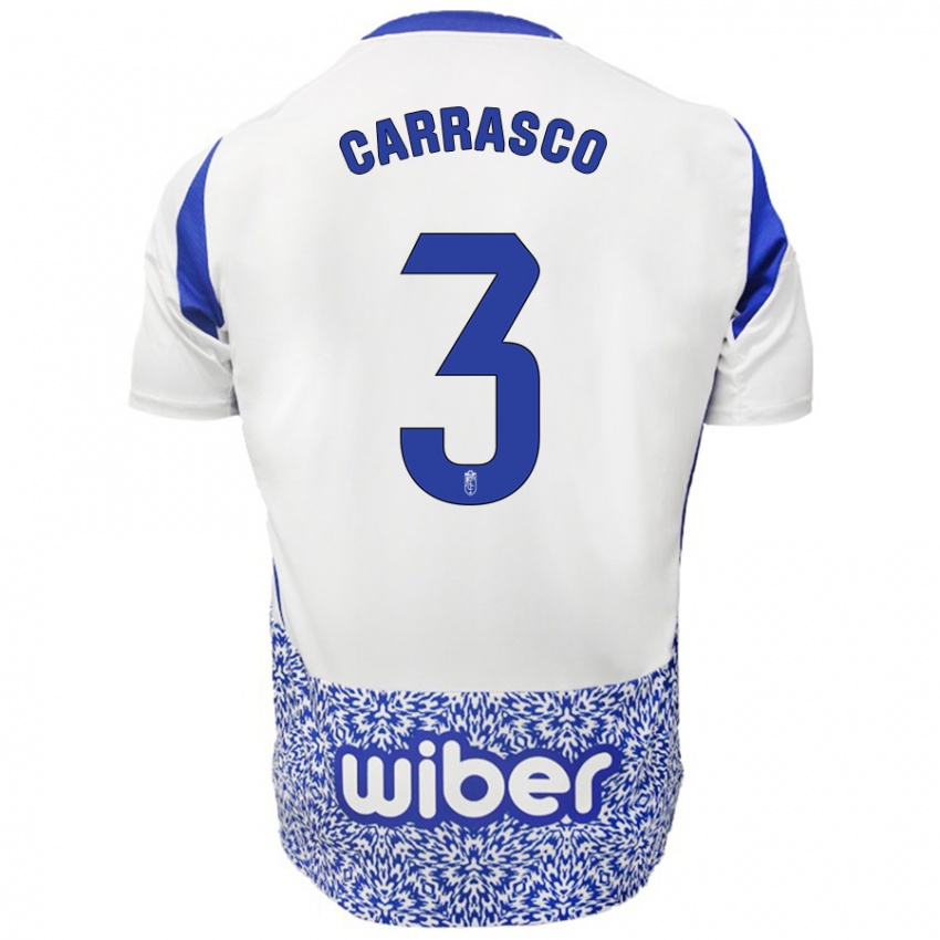 Kinder Marta Carrasco #3 Weiß Blau Auswärtstrikot Trikot 2024/25 T-Shirt Österreich