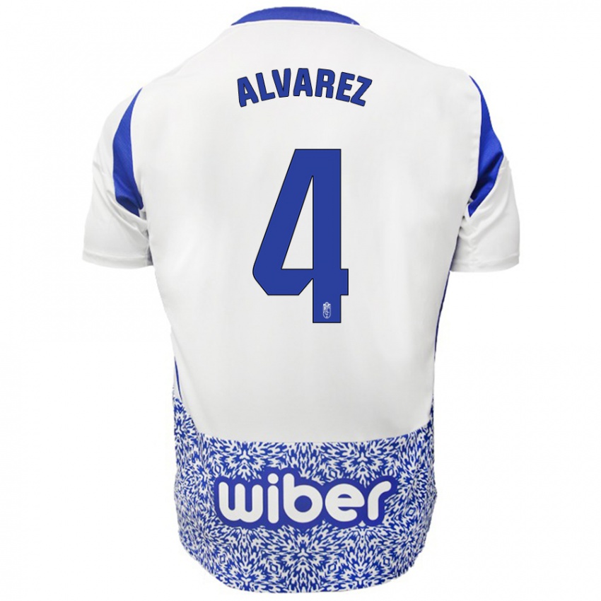 Kinder Isabel Álvarez #4 Weiß Blau Auswärtstrikot Trikot 2024/25 T-Shirt Österreich