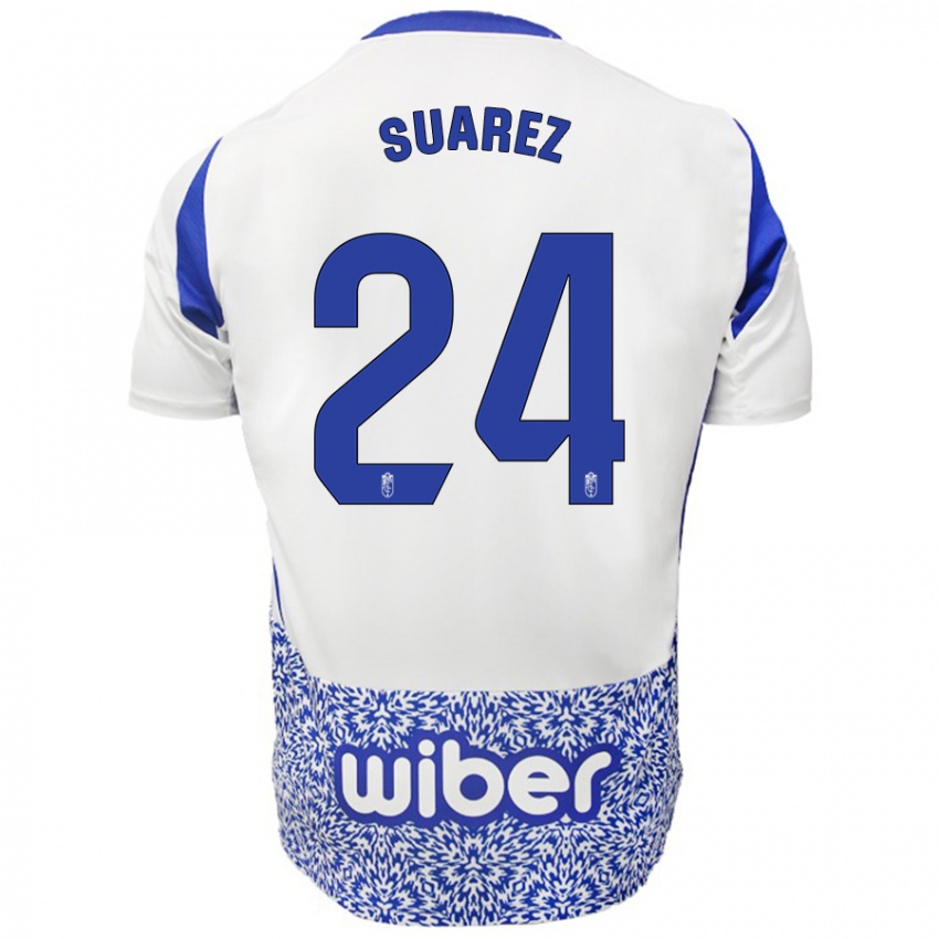 Kinder Carlota Suárez #24 Weiß Blau Auswärtstrikot Trikot 2024/25 T-Shirt Österreich