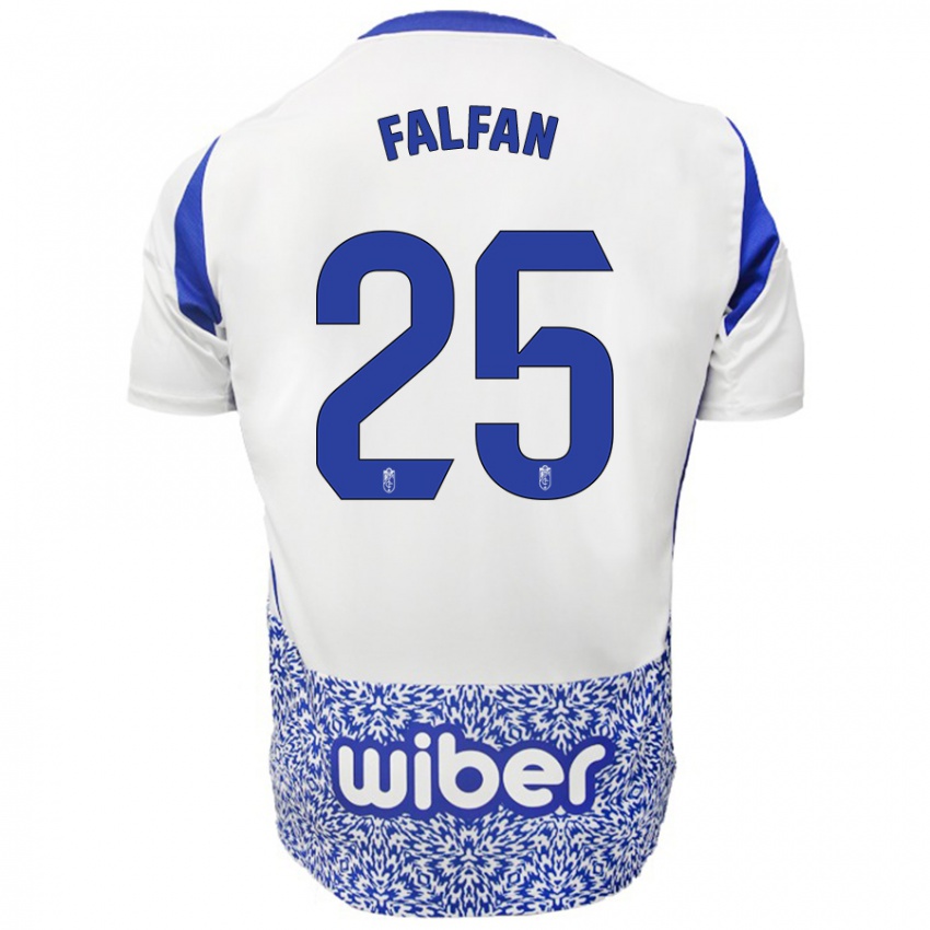 Kinder Daiana Falfán #25 Weiß Blau Auswärtstrikot Trikot 2024/25 T-Shirt Österreich