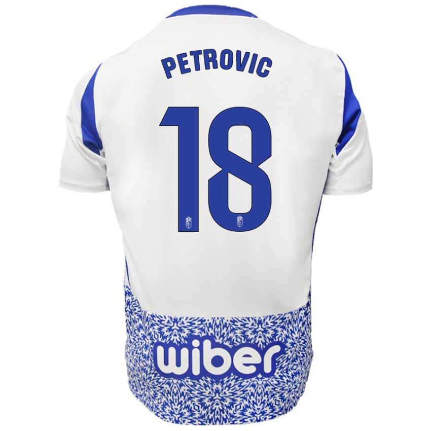 Kinder Njegos Petrovic #18 Weiß Blau Auswärtstrikot Trikot 2024/25 T-Shirt Österreich