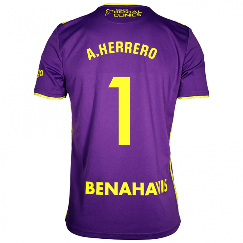 Kinder Alfonso Herrero #1 Lila Gelb Auswärtstrikot Trikot 2024/25 T-Shirt Österreich