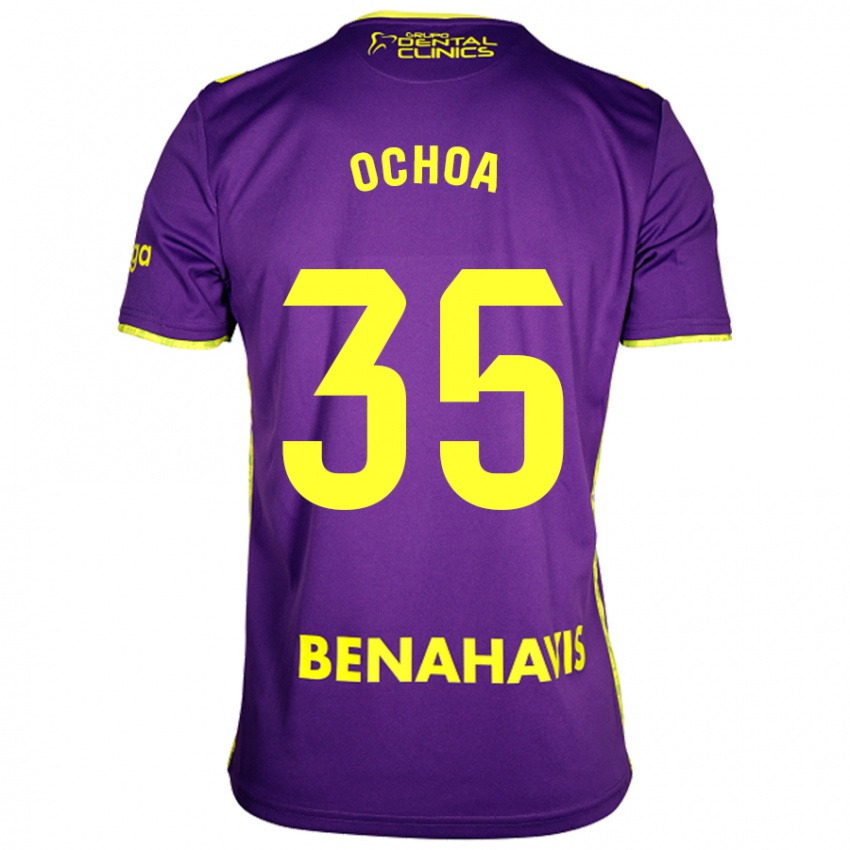 Kinder Aarón Ochoa #35 Lila Gelb Auswärtstrikot Trikot 2024/25 T-Shirt Österreich