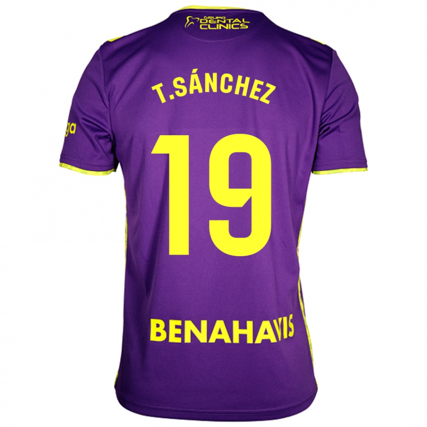 Kinder Toni Sánchez #19 Lila Gelb Auswärtstrikot Trikot 2024/25 T-Shirt Österreich