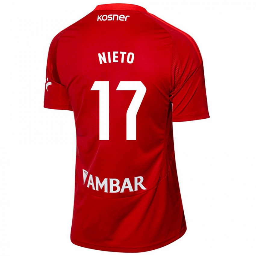 Kinder Carlos Nieto #17 Weiß Blau Auswärtstrikot Trikot 2024/25 T-Shirt Österreich