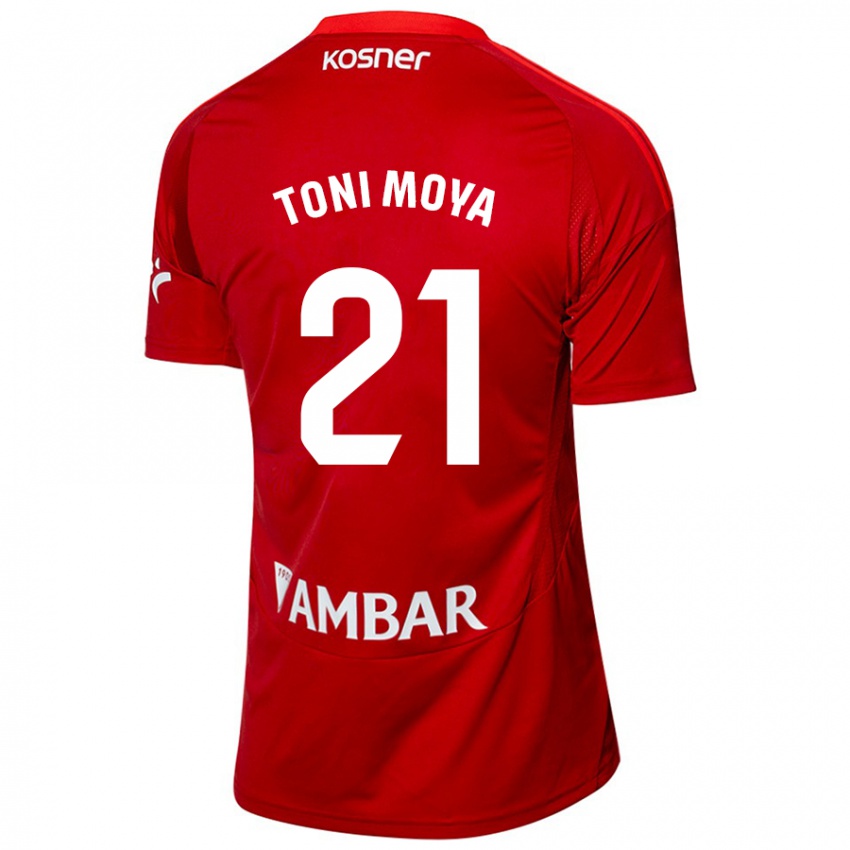 Kinder Toni Moya #21 Weiß Blau Auswärtstrikot Trikot 2024/25 T-Shirt Österreich