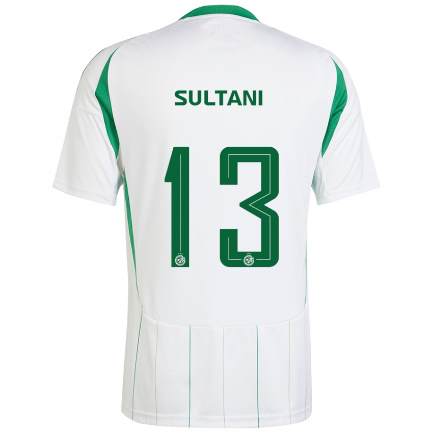 Kinder Tomás Sultani #13 Weiß Grün Auswärtstrikot Trikot 2024/25 T-Shirt Österreich