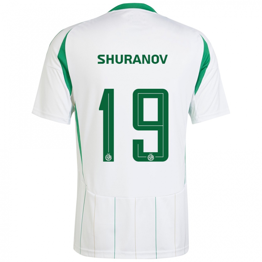 Kinder Erik Shuranov #19 Weiß Grün Auswärtstrikot Trikot 2024/25 T-Shirt Österreich