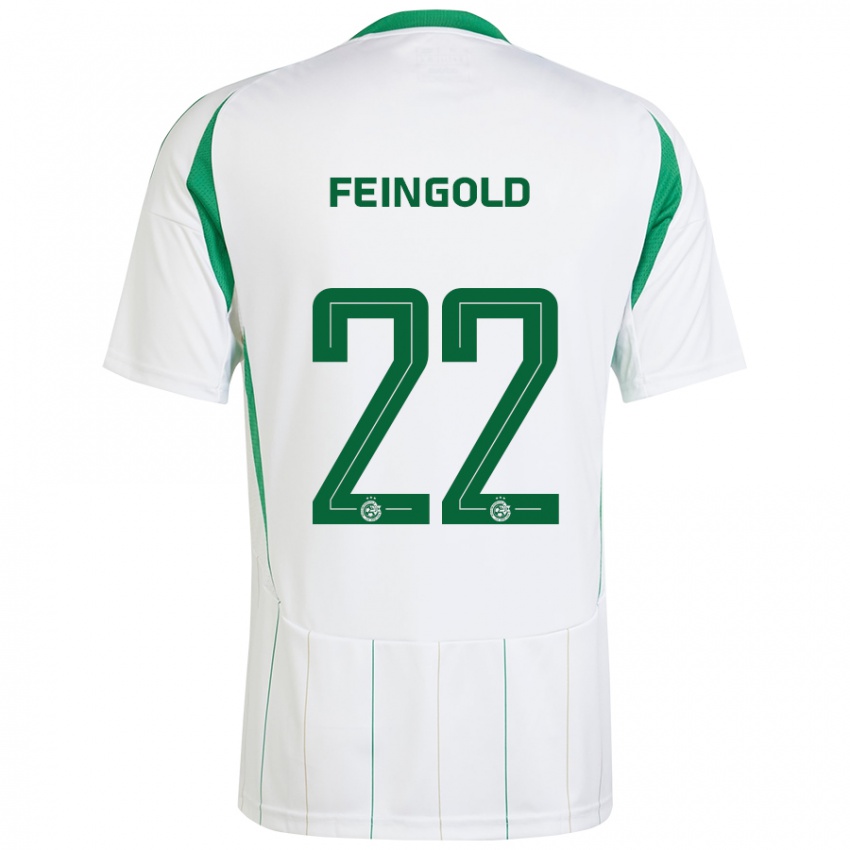 Kinder Ilay Feingold #22 Weiß Grün Auswärtstrikot Trikot 2024/25 T-Shirt Österreich