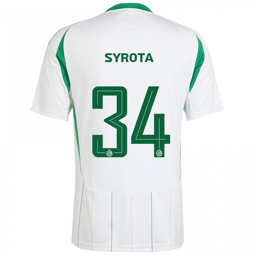 Kinder Oleksandr Syrota #34 Weiß Grün Auswärtstrikot Trikot 2024/25 T-Shirt Österreich