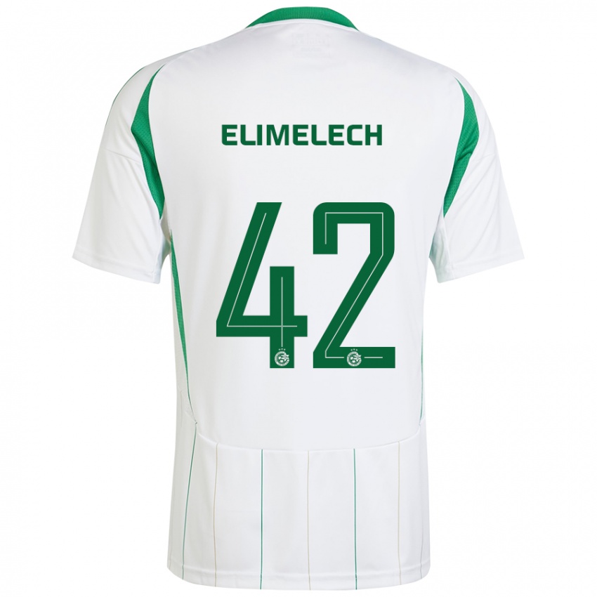 Kinder Roey Elimelech #42 Weiß Grün Auswärtstrikot Trikot 2024/25 T-Shirt Österreich