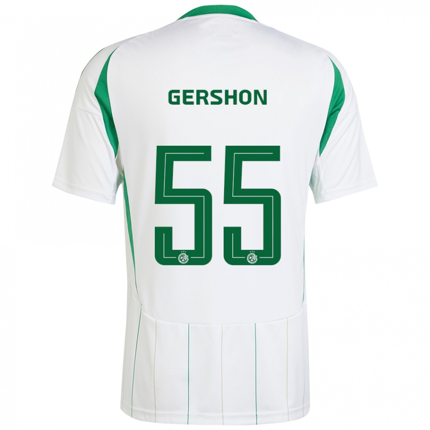 Kinder Rami Gershon #55 Weiß Grün Auswärtstrikot Trikot 2024/25 T-Shirt Österreich