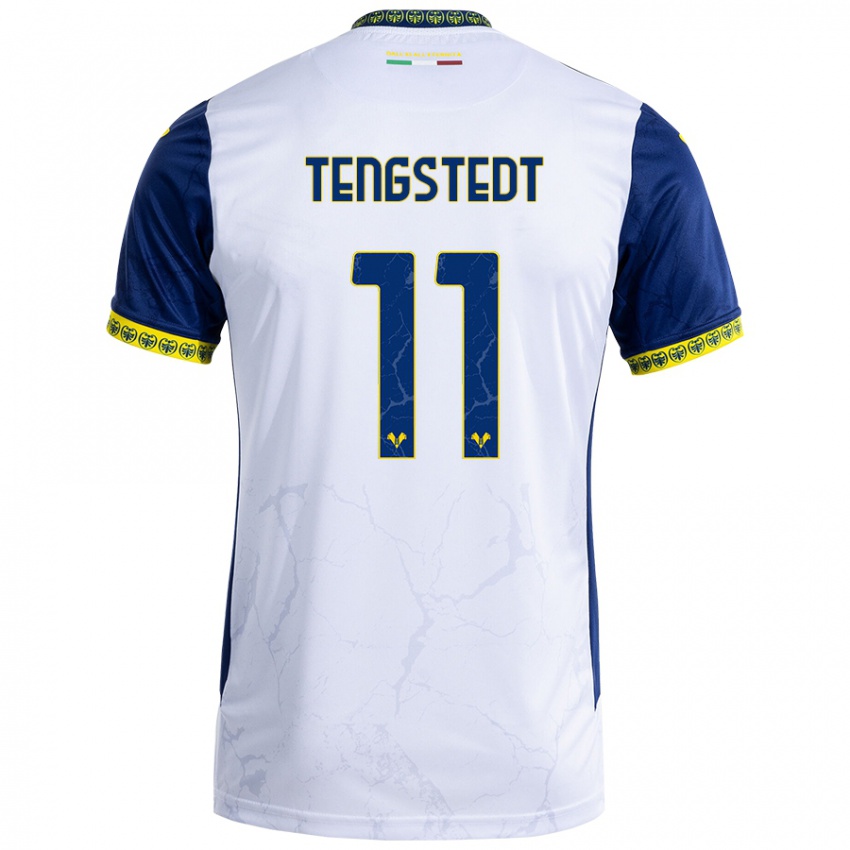 Kinder Casper Tengstedt #11 Weiß Blau Auswärtstrikot Trikot 2024/25 T-Shirt Österreich