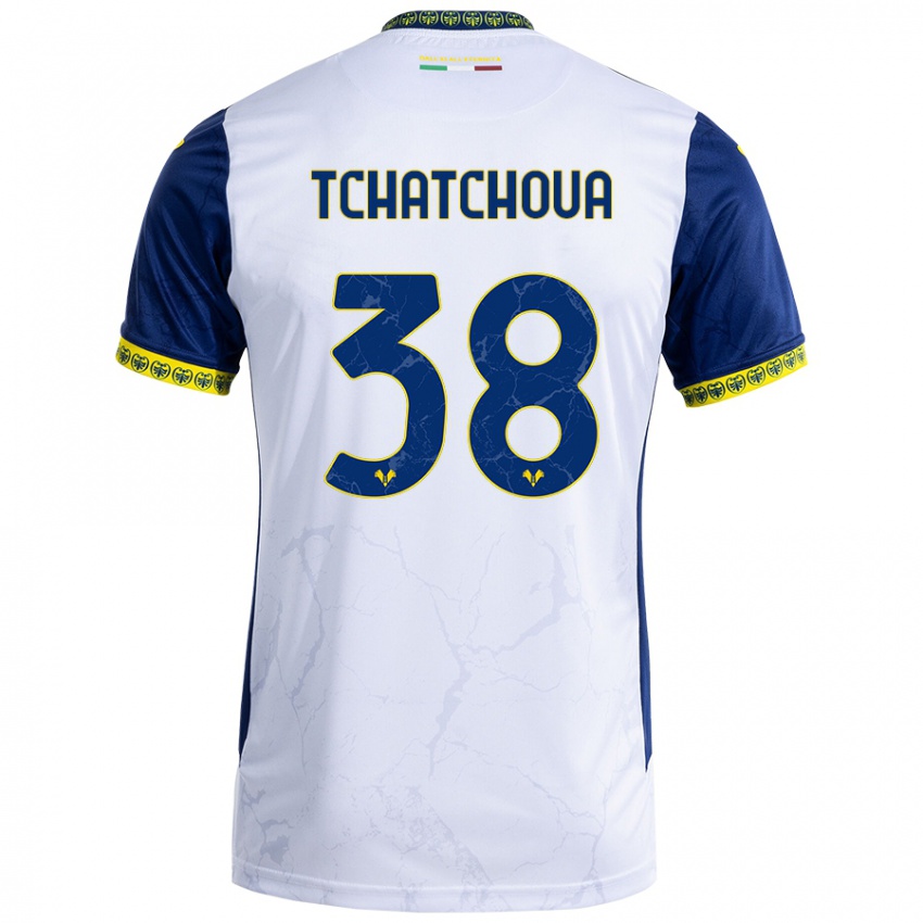 Kinder Jackson Tchatchoua #38 Weiß Blau Auswärtstrikot Trikot 2024/25 T-Shirt Österreich