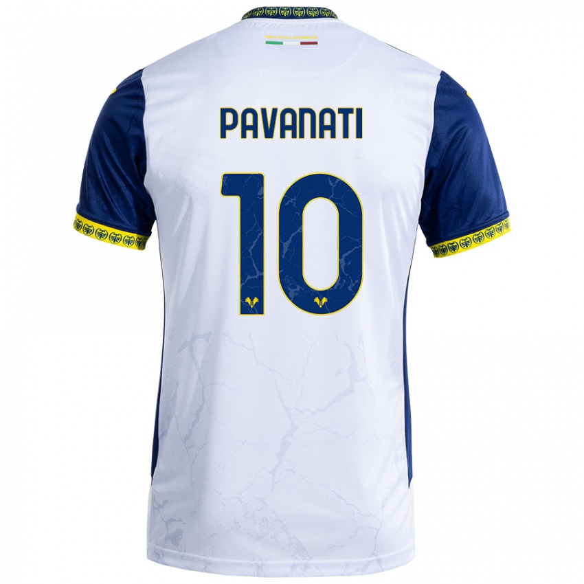 Kinder Alessandro Pavanati #10 Weiß Blau Auswärtstrikot Trikot 2024/25 T-Shirt Österreich