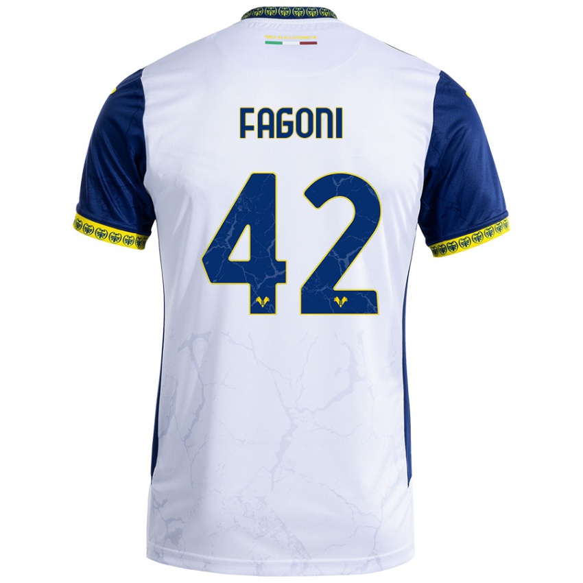 Kinder Marco Fagoni #42 Weiß Blau Auswärtstrikot Trikot 2024/25 T-Shirt Österreich