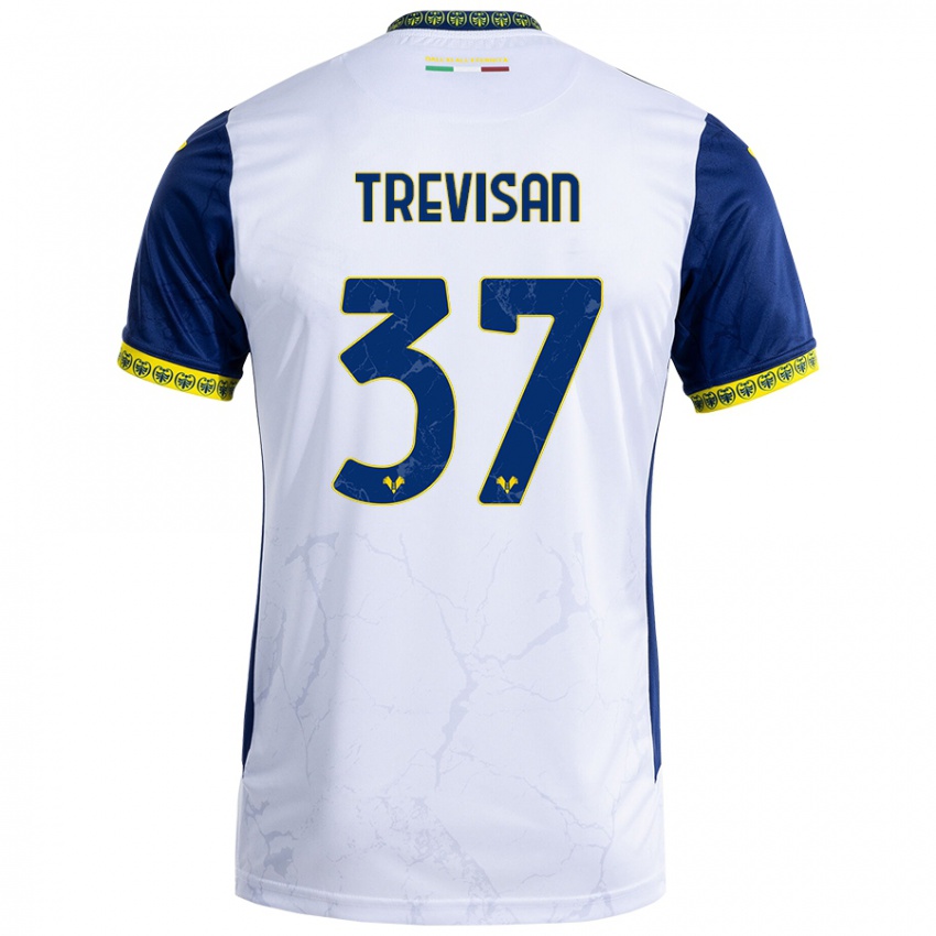 Kinder Michael Trevisan #37 Weiß Blau Auswärtstrikot Trikot 2024/25 T-Shirt Österreich