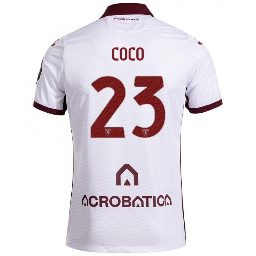 Kinder Saúl Coco #23 Weiß Kastanienbraun Auswärtstrikot Trikot 2024/25 T-Shirt Österreich