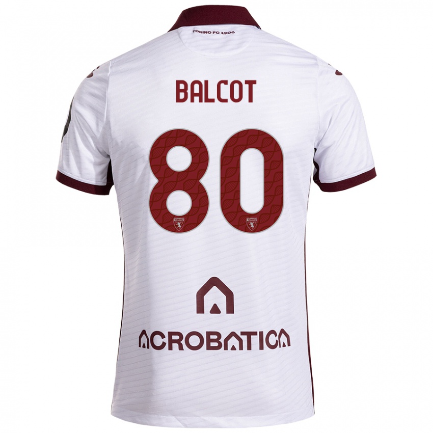 Kinder Côme Bianay Balcot #80 Weiß Kastanienbraun Auswärtstrikot Trikot 2024/25 T-Shirt Österreich