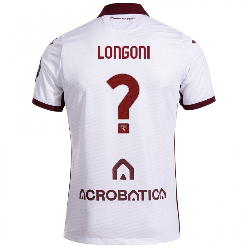 Kinder Marco Longoni #0 Weiß Kastanienbraun Auswärtstrikot Trikot 2024/25 T-Shirt Österreich