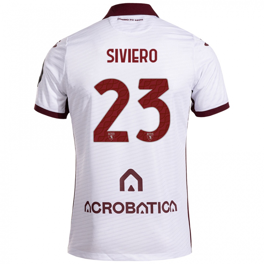 Kinder Lapo Siviero #23 Weiß Kastanienbraun Auswärtstrikot Trikot 2024/25 T-Shirt Österreich