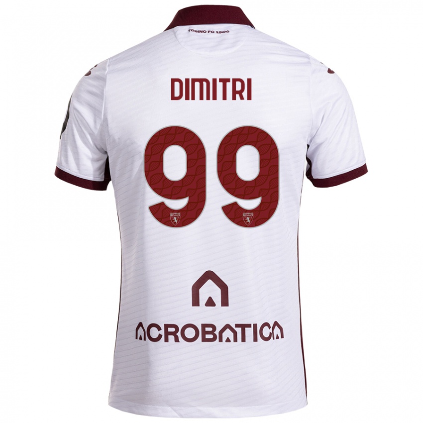 Kinder Matteo Dimitri #99 Weiß Kastanienbraun Auswärtstrikot Trikot 2024/25 T-Shirt Österreich