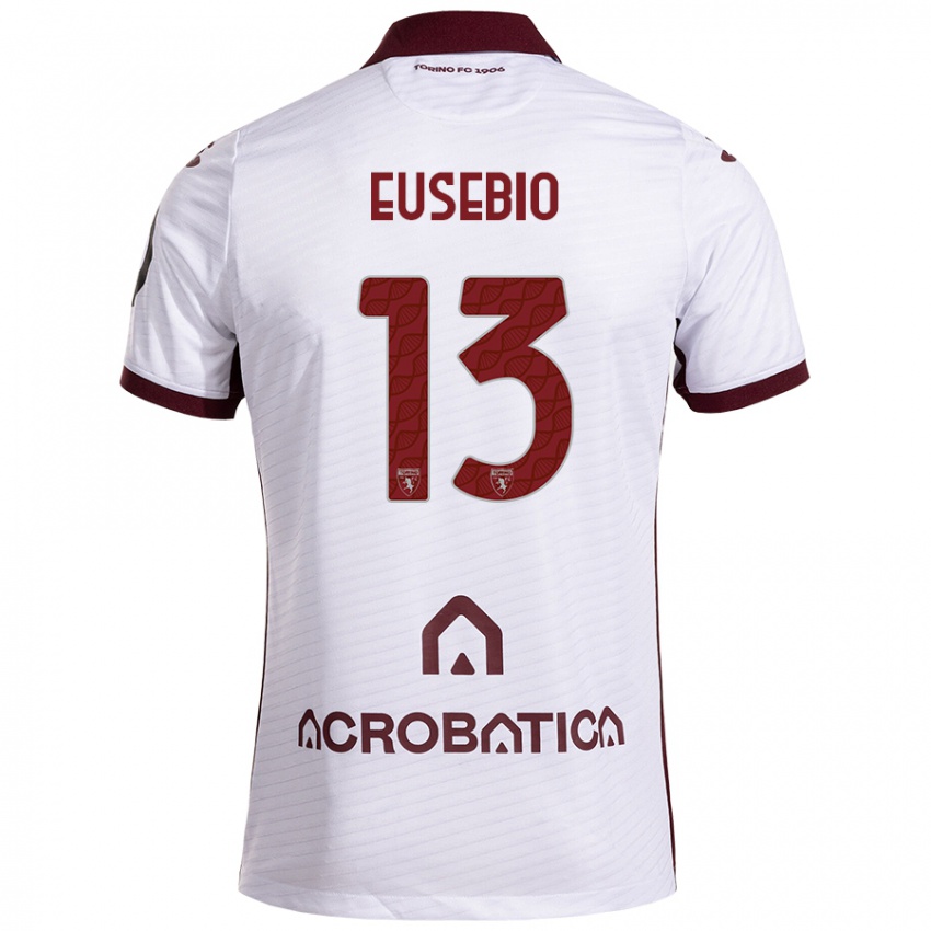 Kinder Chiara Eusebio #13 Weiß Kastanienbraun Auswärtstrikot Trikot 2024/25 T-Shirt Österreich