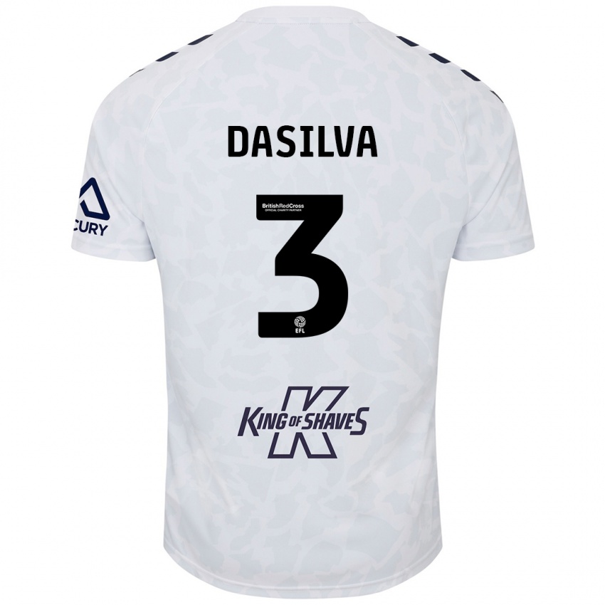 Kinder Jay Dasilva #3 Weiß Auswärtstrikot Trikot 2024/25 T-Shirt Österreich