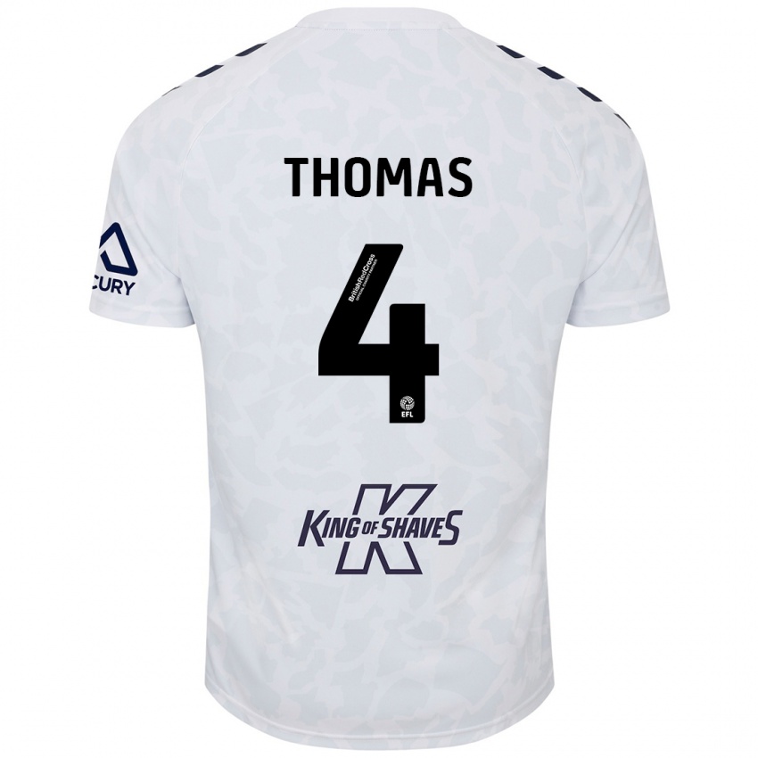 Kinder Bobby Thomas #4 Weiß Auswärtstrikot Trikot 2024/25 T-Shirt Österreich