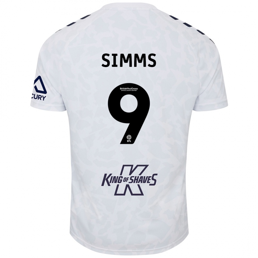 Kinder Ellis Simms #9 Weiß Auswärtstrikot Trikot 2024/25 T-Shirt Österreich