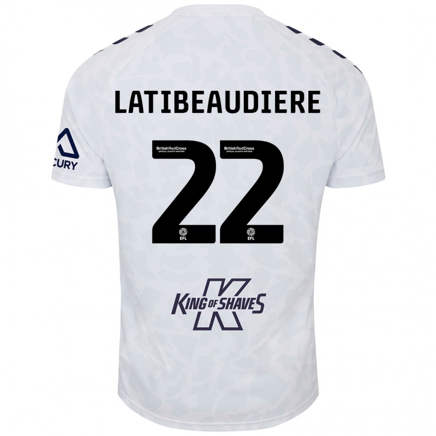 Kinder Joel Latibeaudiere #22 Weiß Auswärtstrikot Trikot 2024/25 T-Shirt Österreich