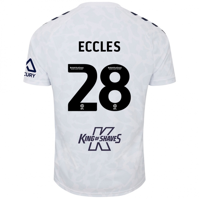 Kinder Josh Eccles #28 Weiß Auswärtstrikot Trikot 2024/25 T-Shirt Österreich