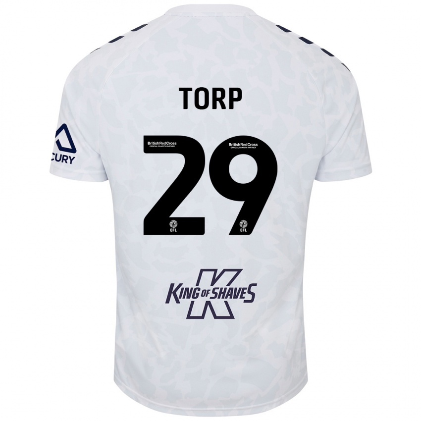 Kinder Victor Torp #29 Weiß Auswärtstrikot Trikot 2024/25 T-Shirt Österreich