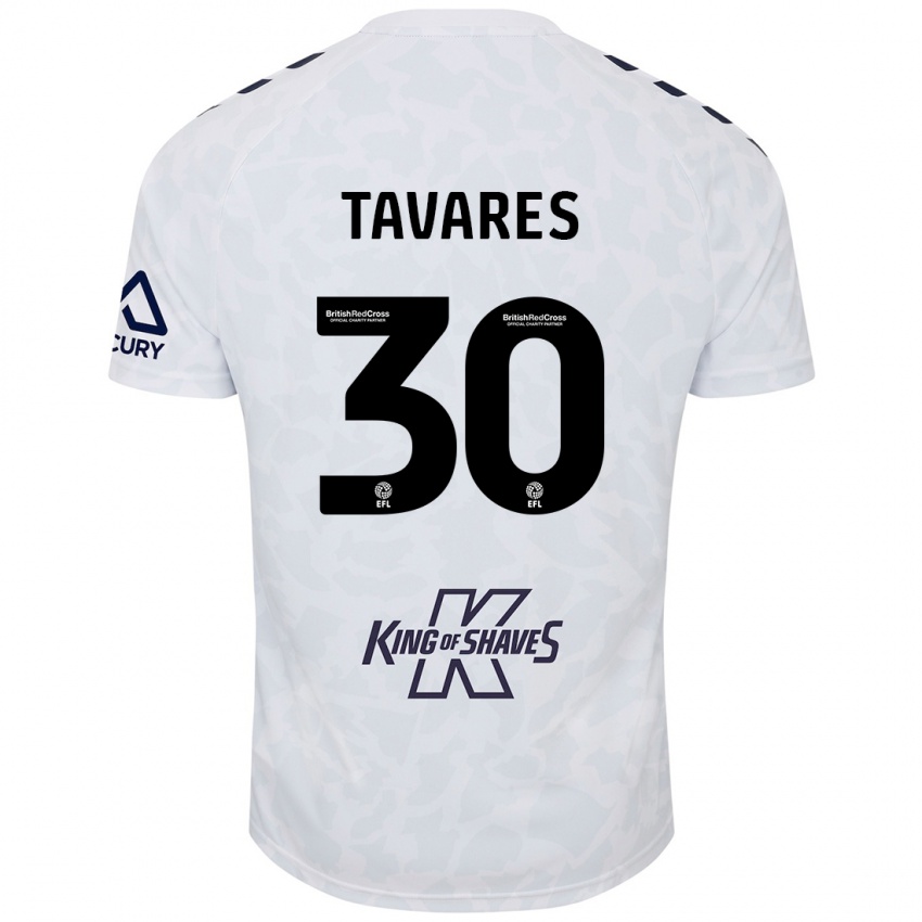 Kinder Fábio Tavares #30 Weiß Auswärtstrikot Trikot 2024/25 T-Shirt Österreich