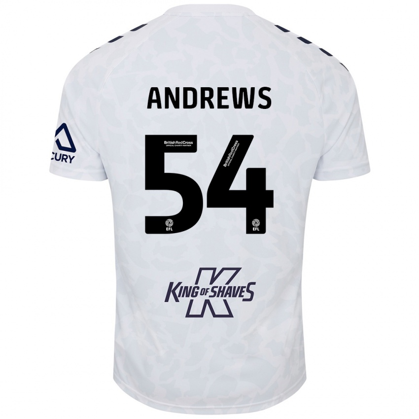 Kinder Kai Andrews #54 Weiß Auswärtstrikot Trikot 2024/25 T-Shirt Österreich