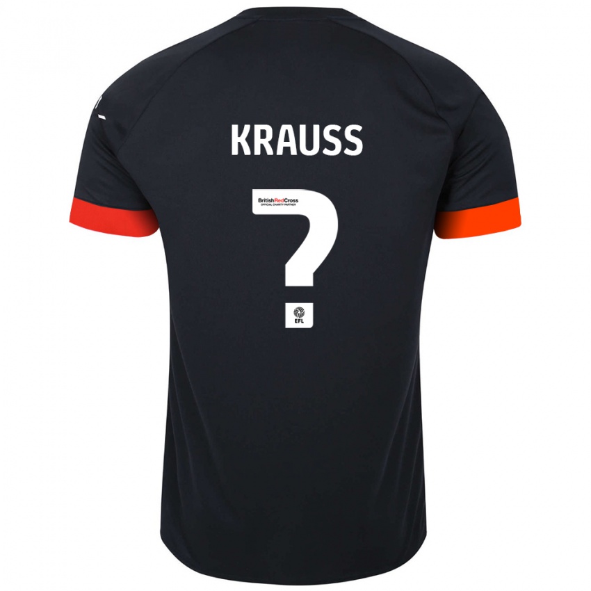 Kinder Tom Krauß #0 Schwarz Orange Auswärtstrikot Trikot 2024/25 T-Shirt Österreich