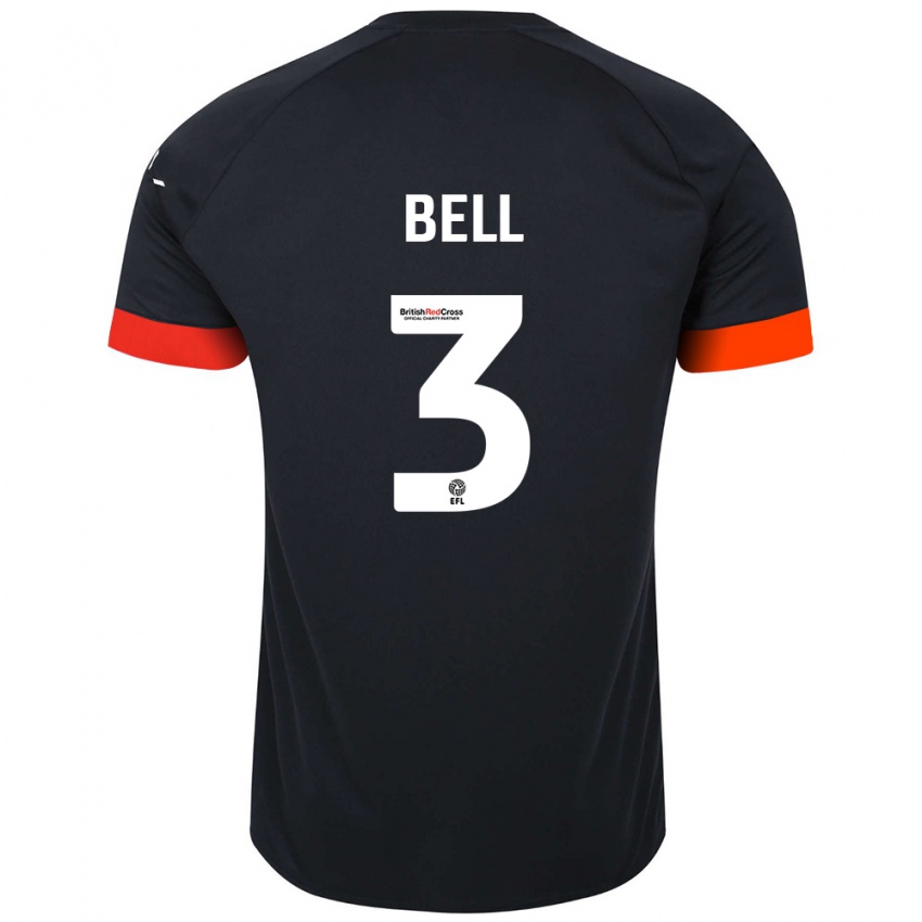 Kinder Amari'i Bell #3 Schwarz Orange Auswärtstrikot Trikot 2024/25 T-Shirt Österreich