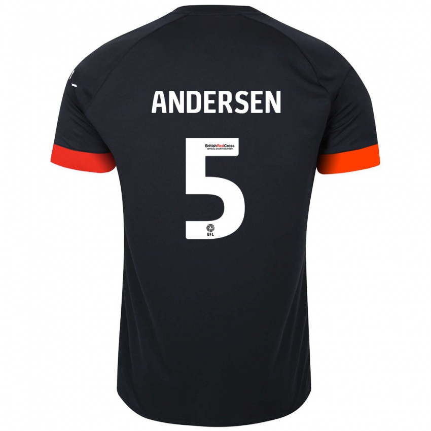 Kinder Mads Andersen #5 Schwarz Orange Auswärtstrikot Trikot 2024/25 T-Shirt Österreich