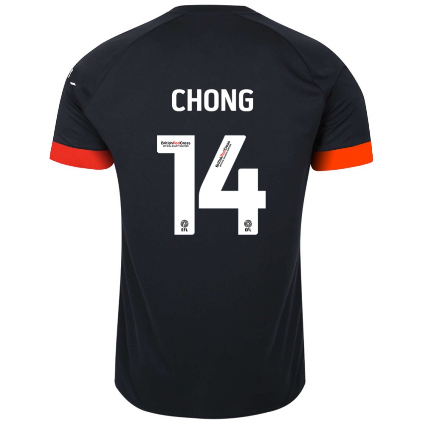 Kinder Tahith Chong #14 Schwarz Orange Auswärtstrikot Trikot 2024/25 T-Shirt Österreich