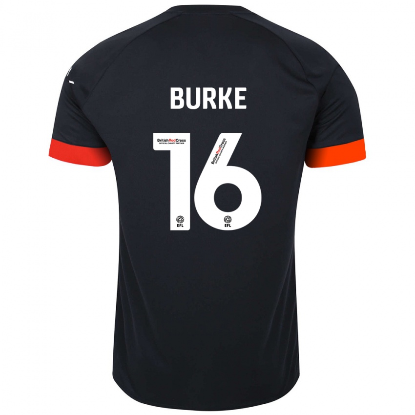 Kinder Reece Burke #16 Schwarz Orange Auswärtstrikot Trikot 2024/25 T-Shirt Österreich