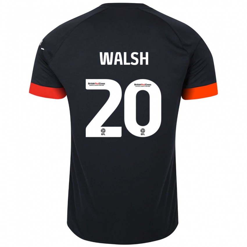 Kinder Liam Walsh #20 Schwarz Orange Auswärtstrikot Trikot 2024/25 T-Shirt Österreich