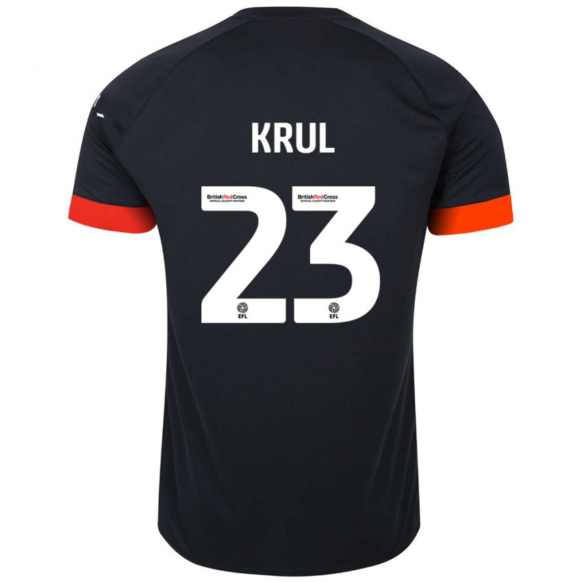 Kinder Tim Krul #23 Schwarz Orange Auswärtstrikot Trikot 2024/25 T-Shirt Österreich