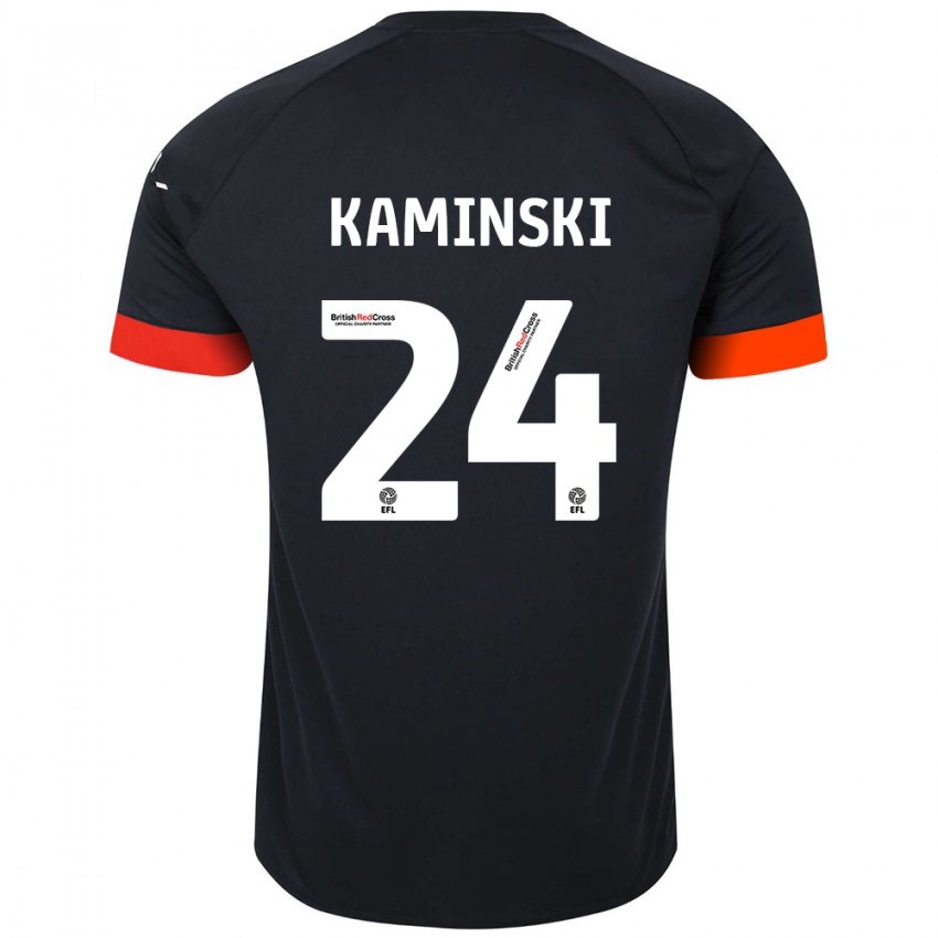 Kinder Thomas Kaminski #24 Schwarz Orange Auswärtstrikot Trikot 2024/25 T-Shirt Österreich