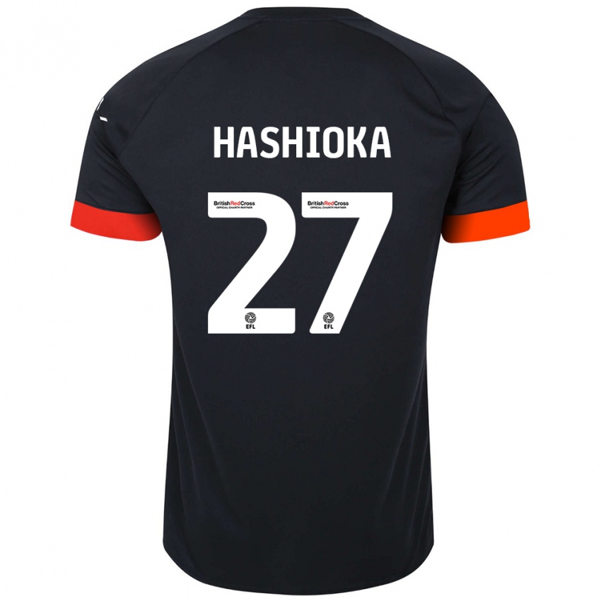 Kinder Daiki Hashioka #27 Schwarz Orange Auswärtstrikot Trikot 2024/25 T-Shirt Österreich