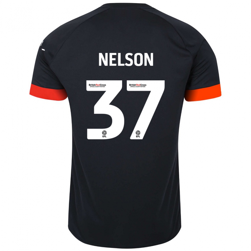 Kinder Zack Nelson #37 Schwarz Orange Auswärtstrikot Trikot 2024/25 T-Shirt Österreich