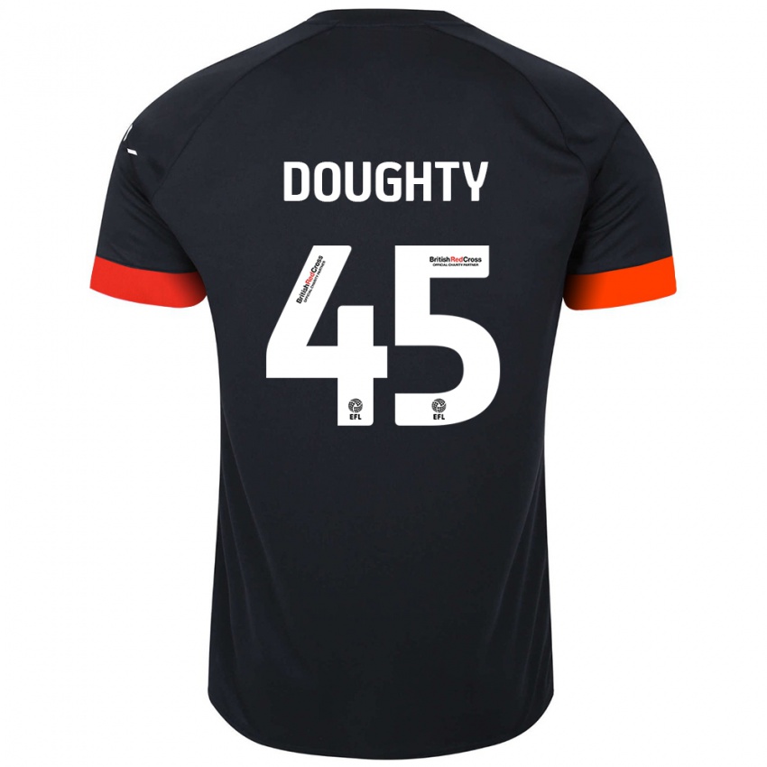 Kinder Alfie Doughty #45 Schwarz Orange Auswärtstrikot Trikot 2024/25 T-Shirt Österreich