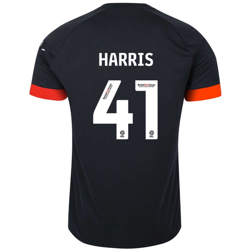 Kinder Taylan Harris #41 Schwarz Orange Auswärtstrikot Trikot 2024/25 T-Shirt Österreich