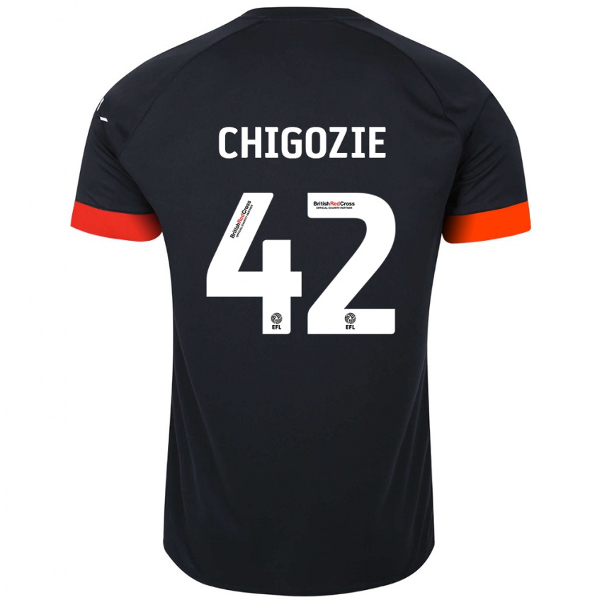 Kinder Christian Chigozie #42 Schwarz Orange Auswärtstrikot Trikot 2024/25 T-Shirt Österreich